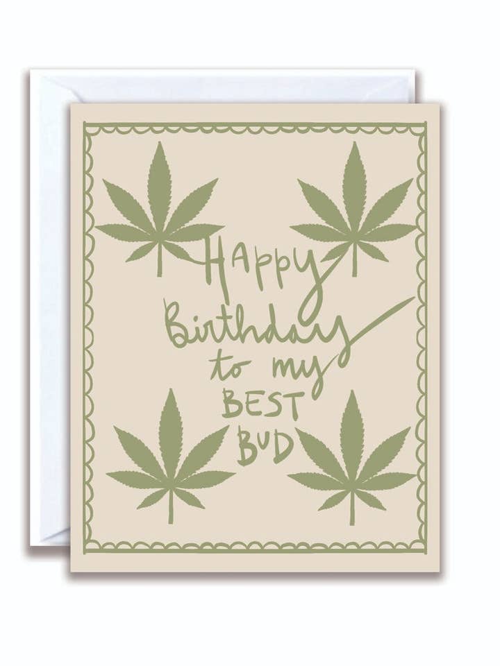 Best Bud, Funny Birthday Card for wholesale by Flo and Syd