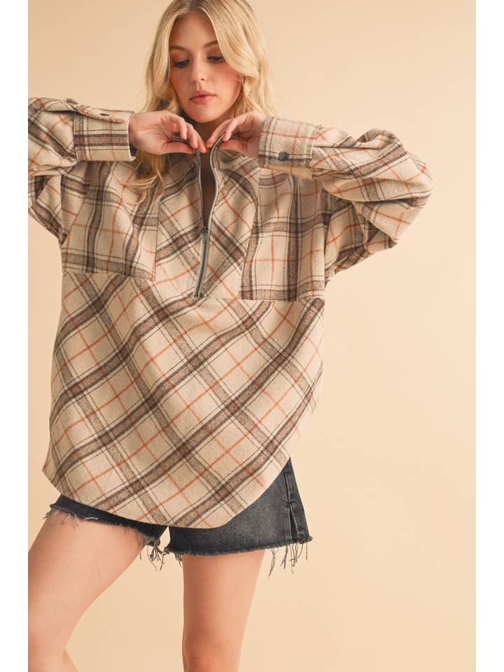 AEMI + CO - Wholesale Knit Top - Women's - 8421EK Mya Plaid Pullover23