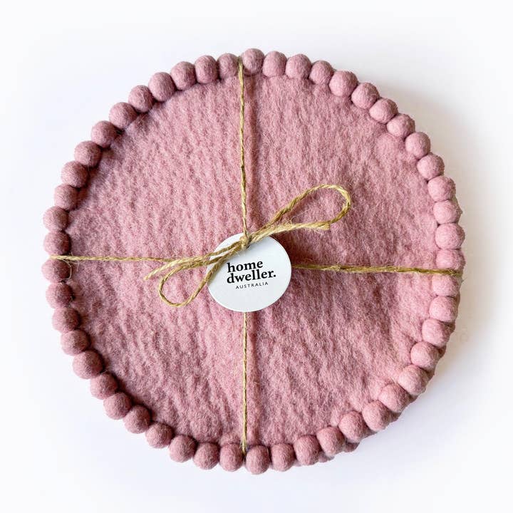 Set di sottopentola in feltro - Rosa vintage per la vendita all'ingrosso da parte di Home Dweller