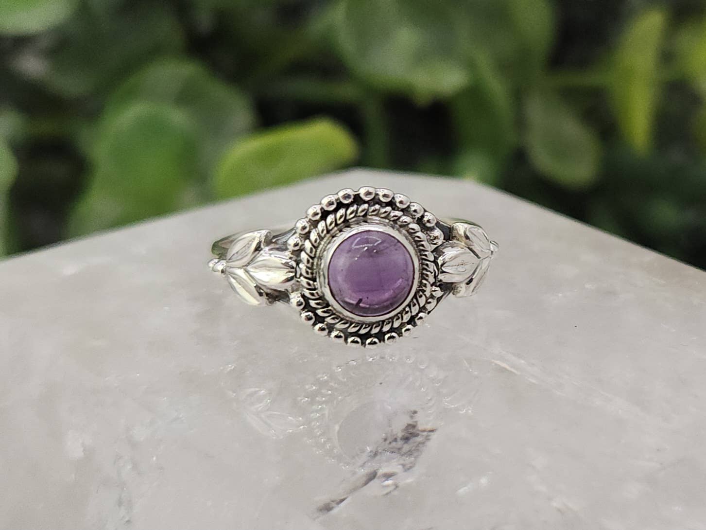 Meraki Gemstones - Wholesale Single Stone/Solitaire Ring - Amethyst Semi-Precious Gemstone Ring - Sterling Silver/.9250