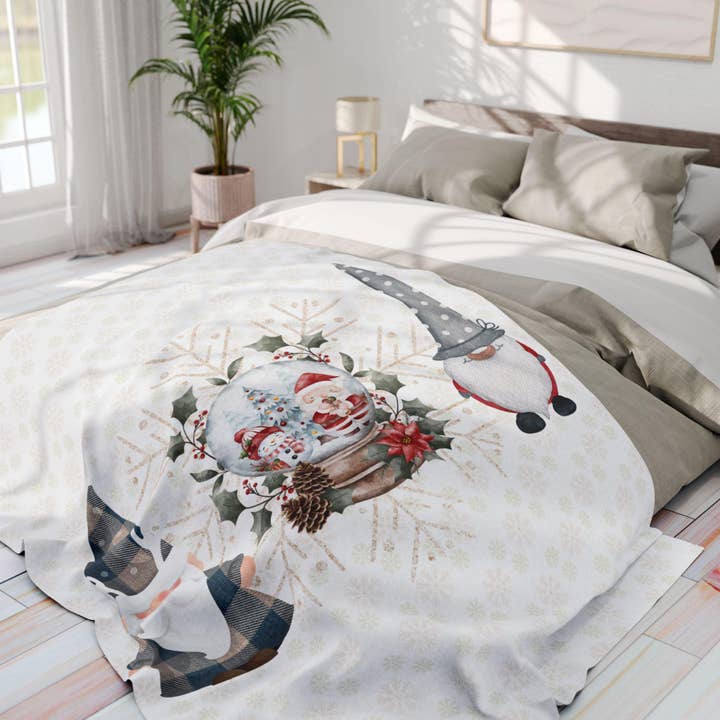 Manta de Forro Polar de Gnomos de Invierno, Decoración Navideña Inspirada en LOTR para venta al por mayor de LadyKCreations1