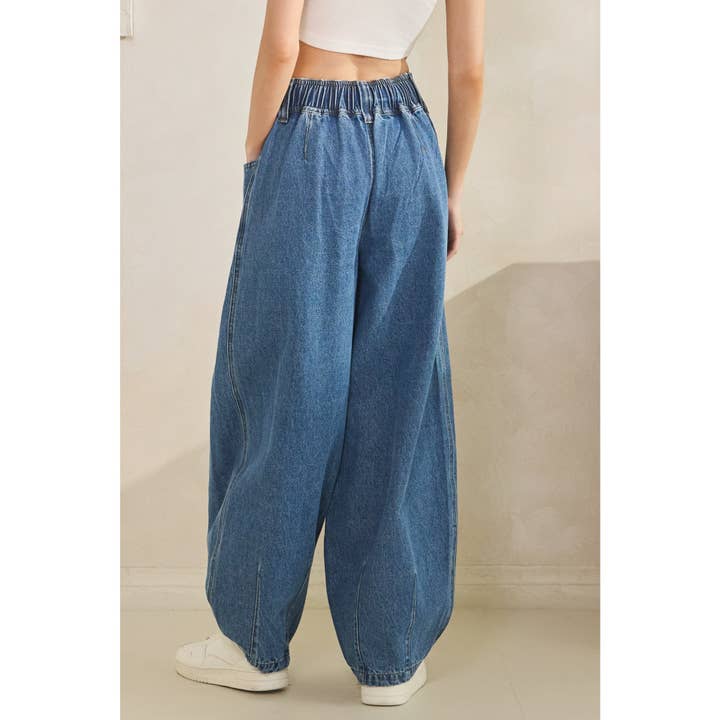 THE COASTLINE WIDE-LEG DENIM JOGGERS for wholesale on Faire8