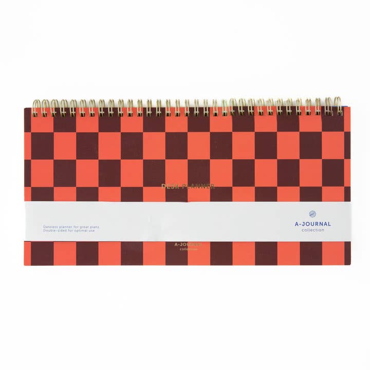 A-Journal Spiral Deskplanner Checkered for wholesale by A-Journal Stationery