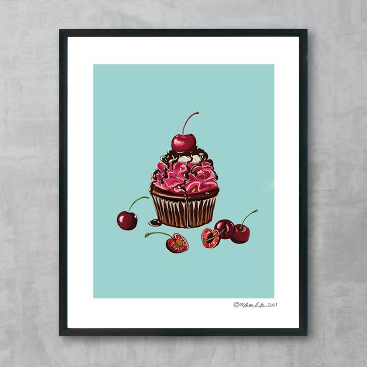 Cherry Cupcake Konsttryck för wholesale av True North Creations