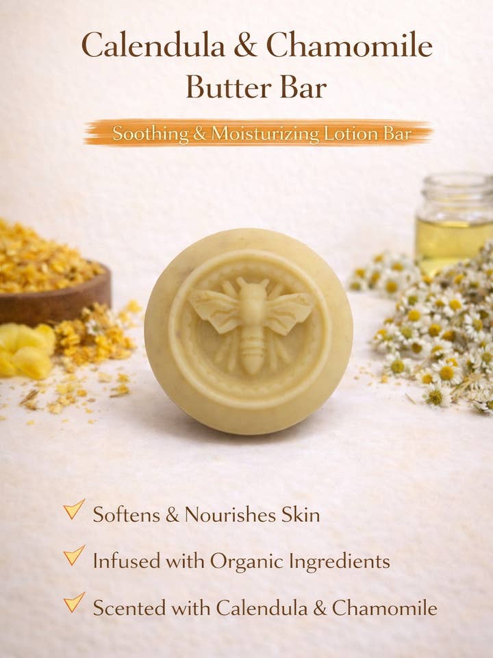 Barre de beurre de calendula et camomille pour la vente par For You Apothecary LLC