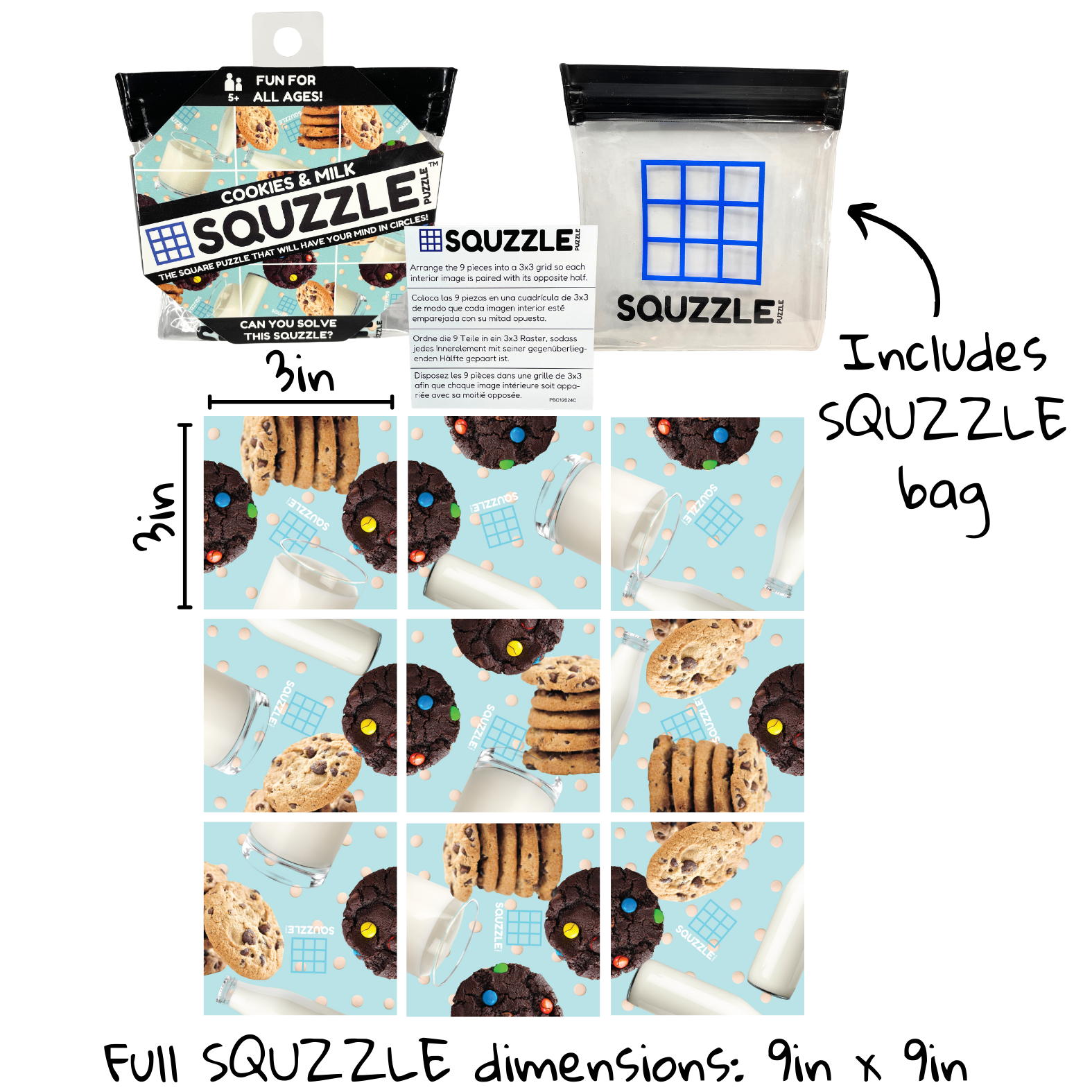 Fun Squared Games - Wholesale Puzzle - Kids - Cookies & Milk Squzzle Puzzle2