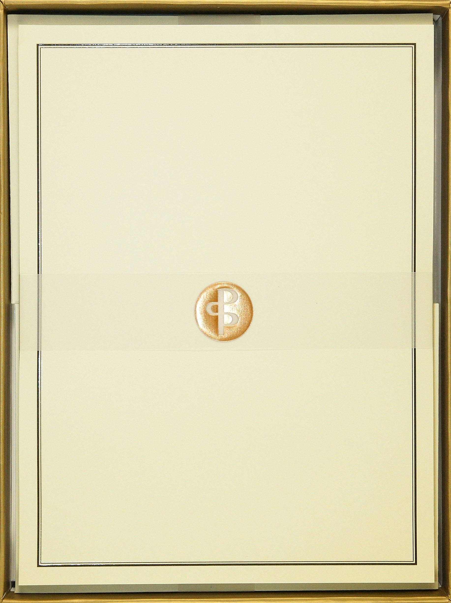 Peter Pauper Press - Vente Assortiments de papeterie/cartes - Ensemble de papeterie noir et crème1