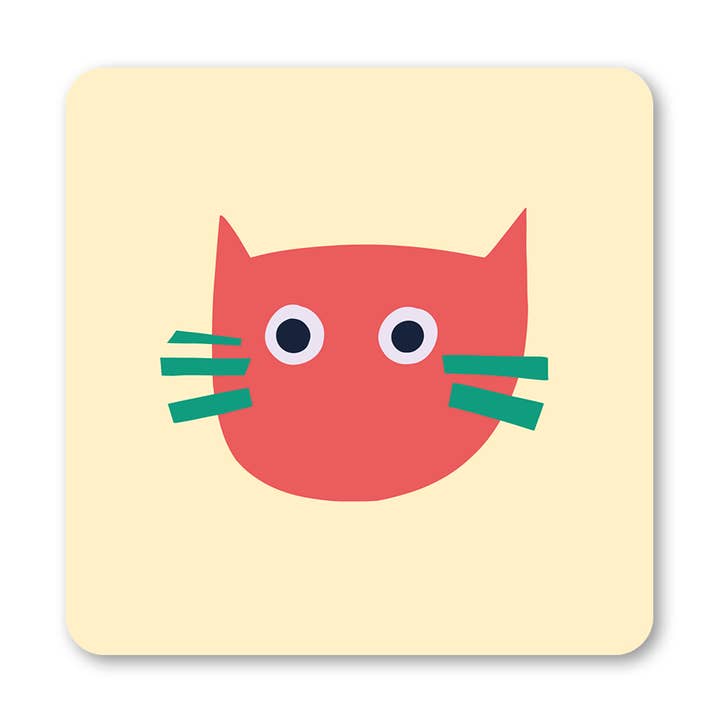 Cat Abstract Coaster for wholesale by Lucy Maggie Designs