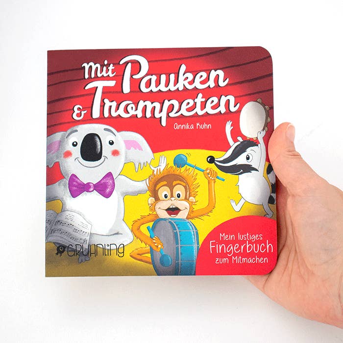 "Met tromgeroffel en trompetgeschal", kartonboek vanaf 6 maanden voor wholesale door Printe