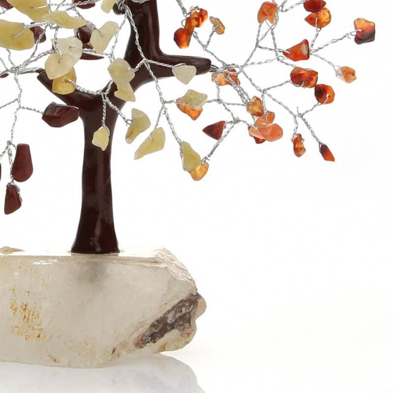 UniArt - Wholesale Ornament - Tree with chakra stones and quartz base1