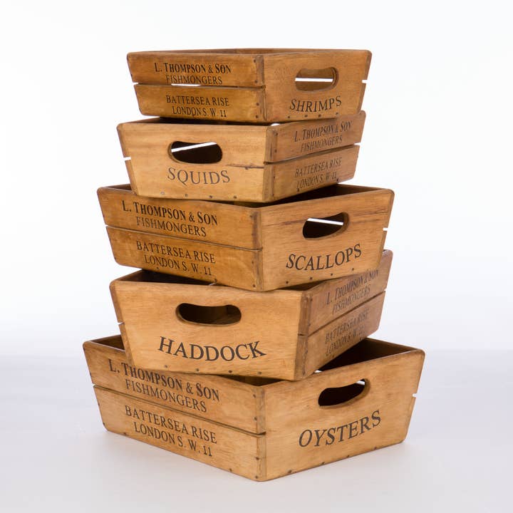 Willow Group - Wholesale Decorative Tray - S/5 RECT WOOD CRATES1