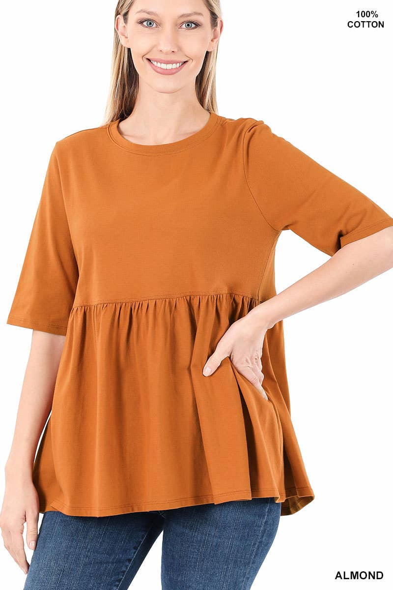 42POPS - Vendita all'ingrosso Tunica - Donna - ",,..._ Tunica in Cotone con Arricciatura a Vita Impero13