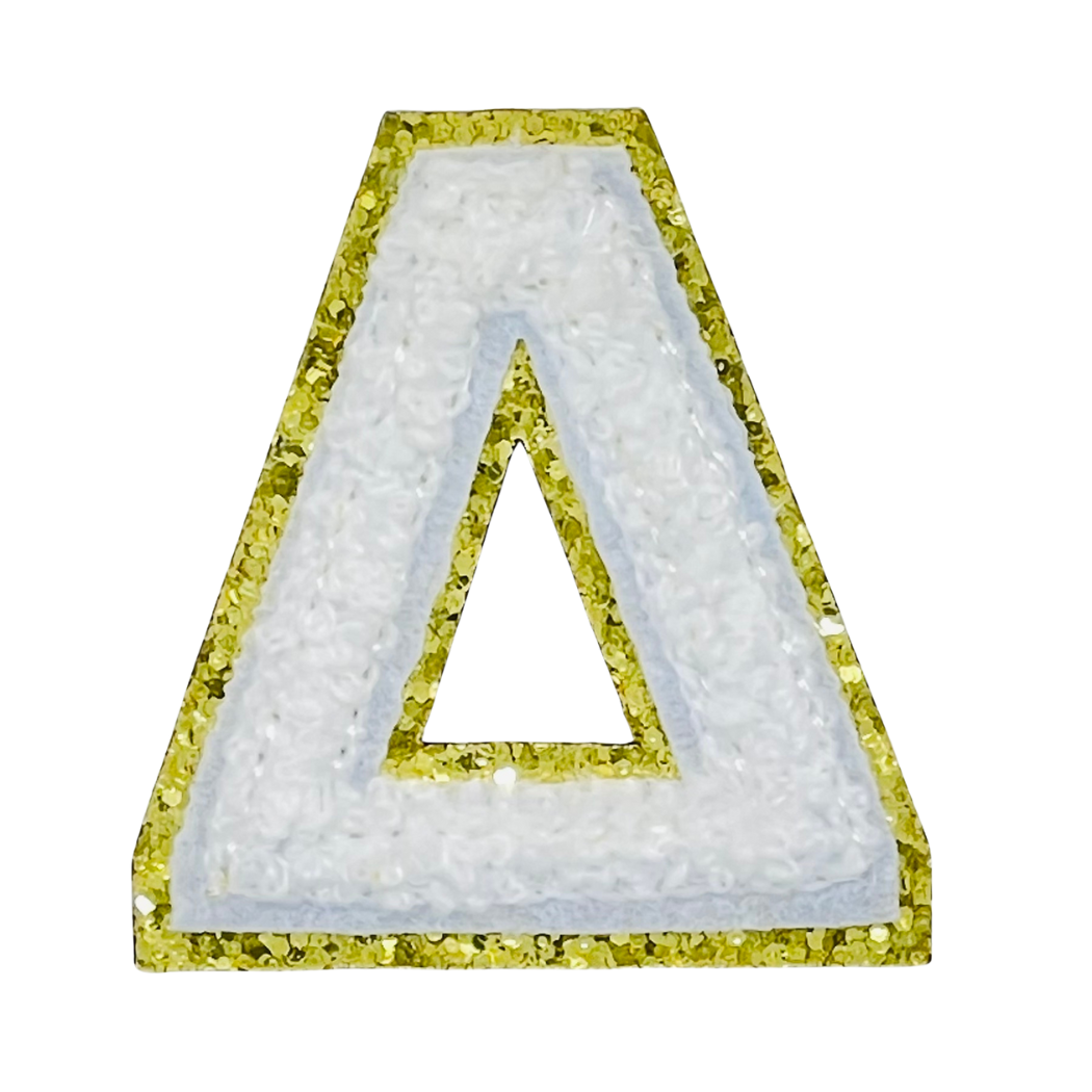 Sarahndipity Shop - Vente Écusson - Écusson autocollant en forme de lettre grecque en chenille/sequins13