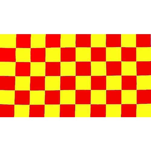 Vermelho quadriculado/amarelo 5'x3 ' por atacado de Worldwide Flags Ltd