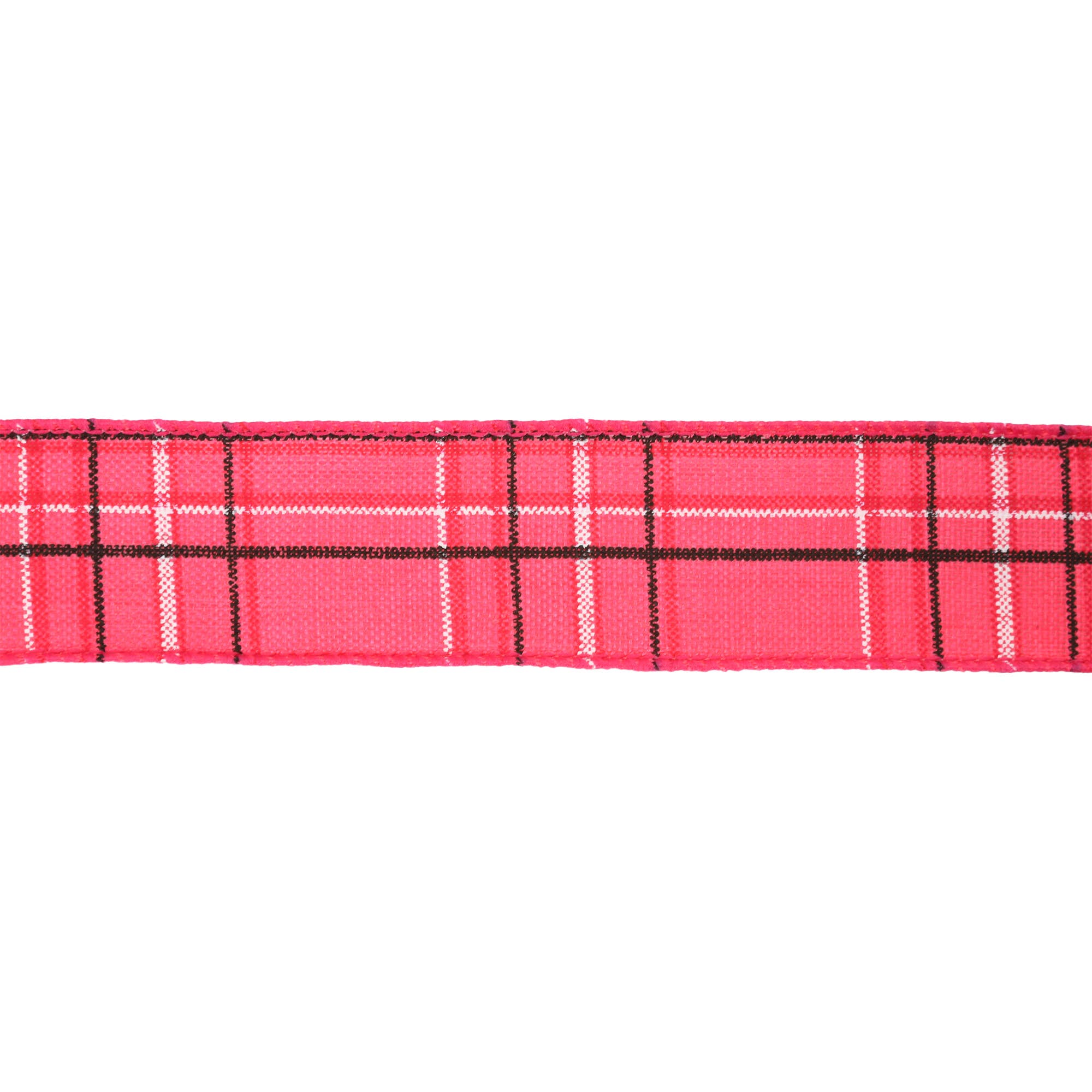 LA Ribbons Wholesale – Engroshandel Bånd – Kablet bånd | Hot pink/Spring Plaid | 10 Yard Roll1