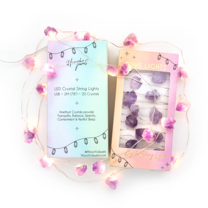 Love Lights ~ Crystal String Lights ~ Amethist voor wholesale door Hiouchi Jewels | Rose & Bolt Grateful Dead Jewelry