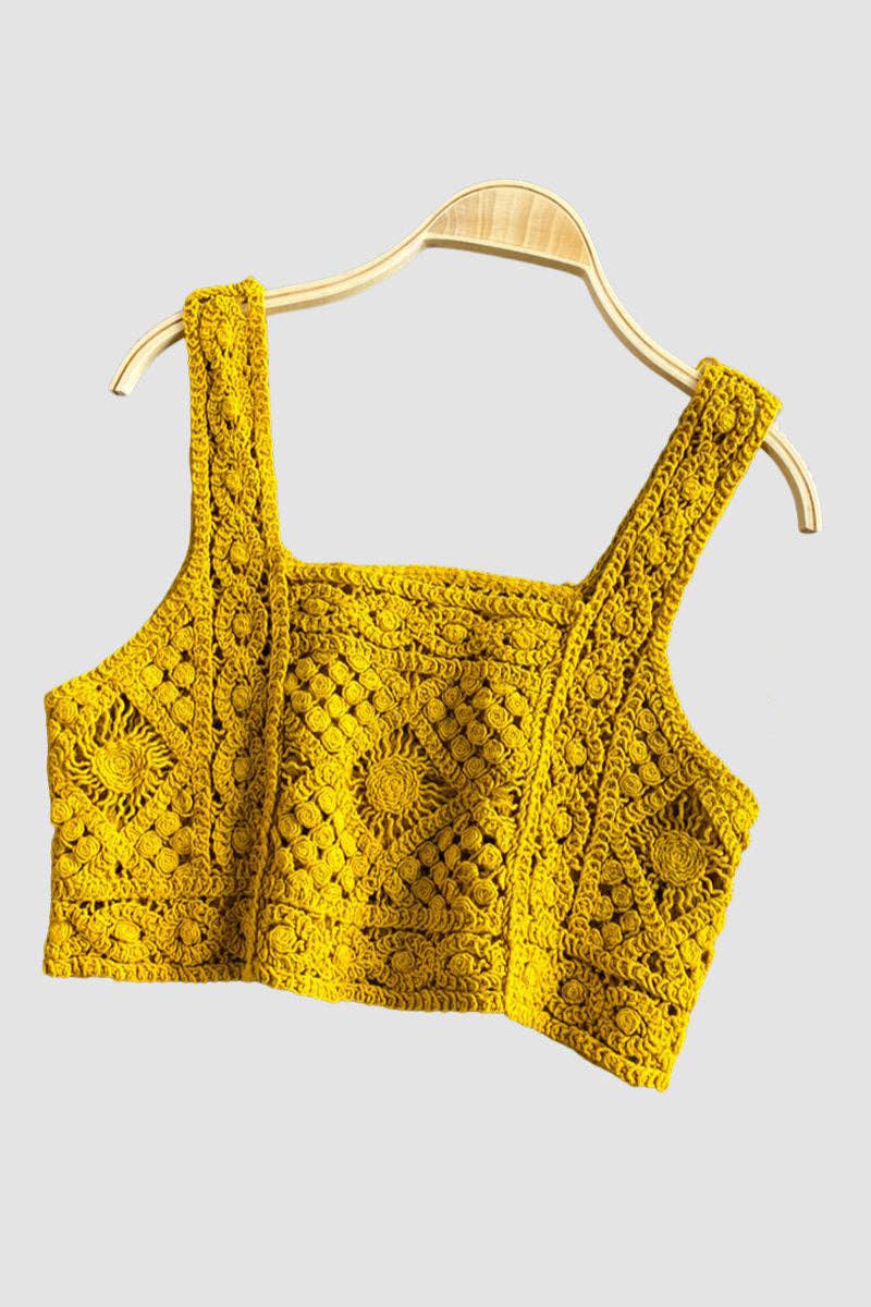Mccolin – wholesale Tank top – Women′s – Crochet Patterned Crop Tank1