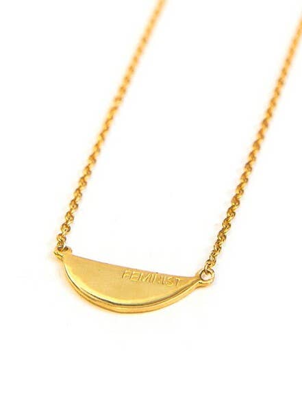 Fair Feminist Necklace - 14k Gold for wholesale by Fair Anita
