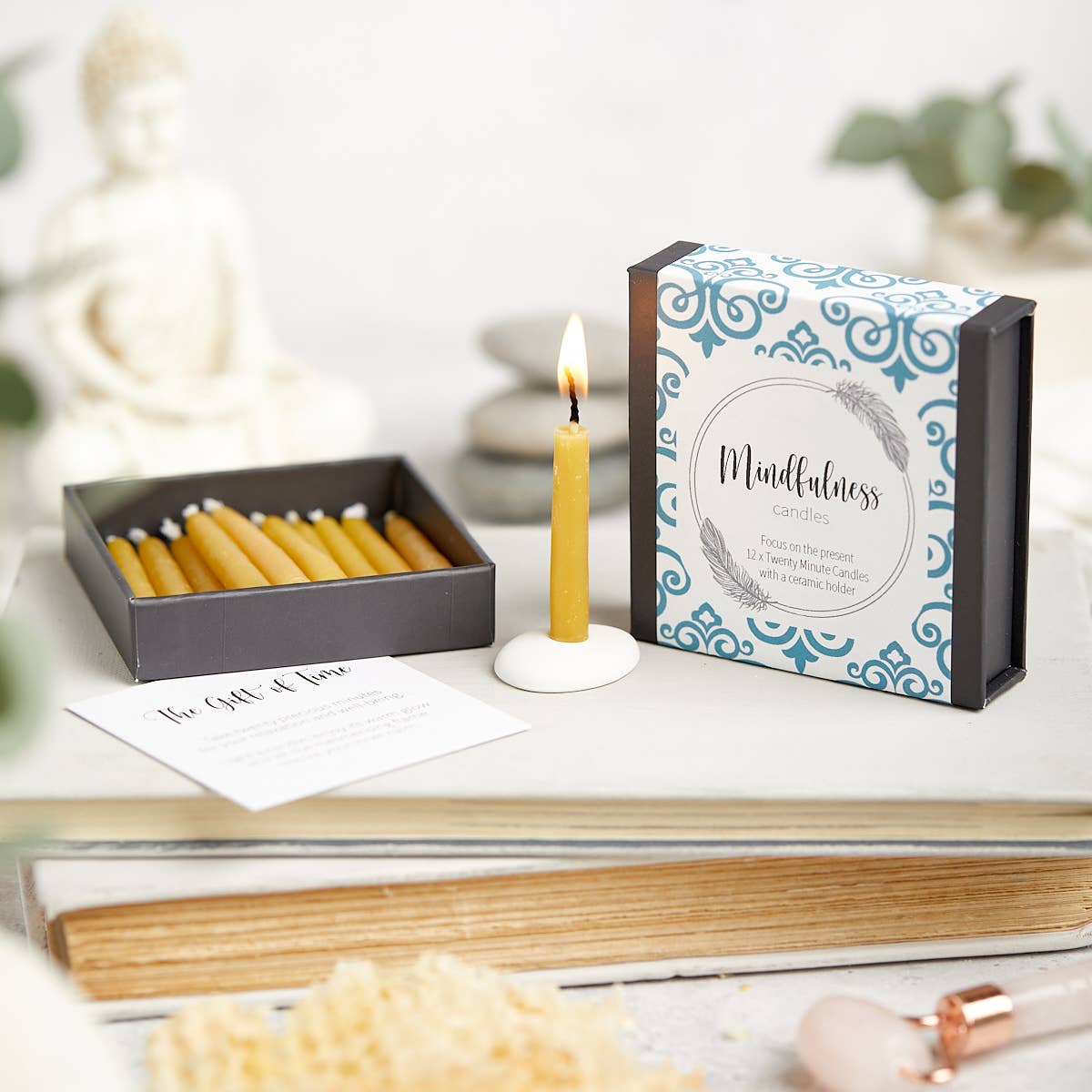 Cotton & Grey - Venta al por mayor Velas cónicas/candeleros - Paquete Mente Cuerpo Alma13