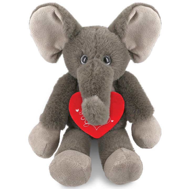 Cota Global - Venta al por mayor Peluche - Niños y bebés - Elefante de Peluche con Corazón Rojo Te Quiero 10.5