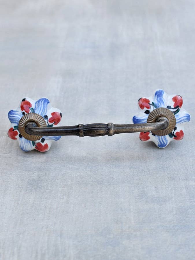 Melon Shape Multicolor Ceramic Cabinet Pull for wholesale by KNOBCO