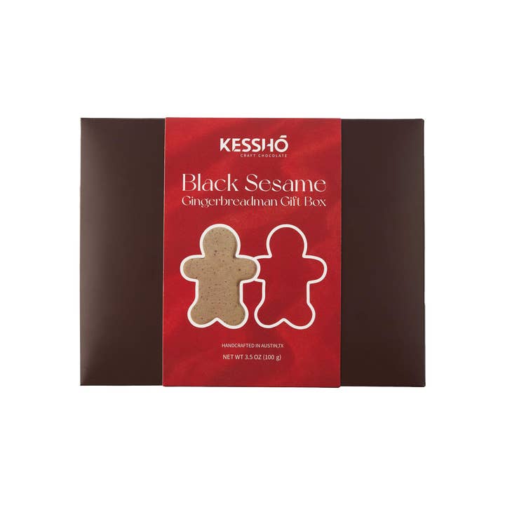 KESSHŌ - Wholesale Cookie - Black Sesame Gingerbreadman Christmas Gift Box – 4-Pack