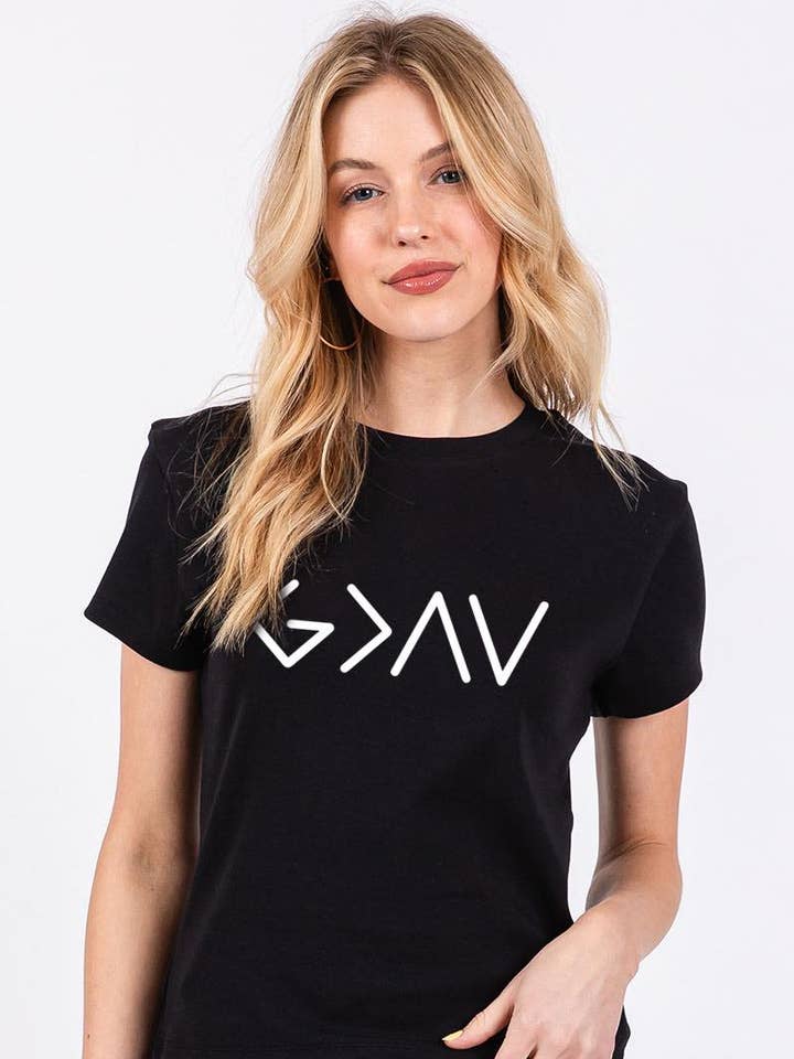 God Is Greater Than Graphic Premium Cotton Baby Top for wholesale by Zutter