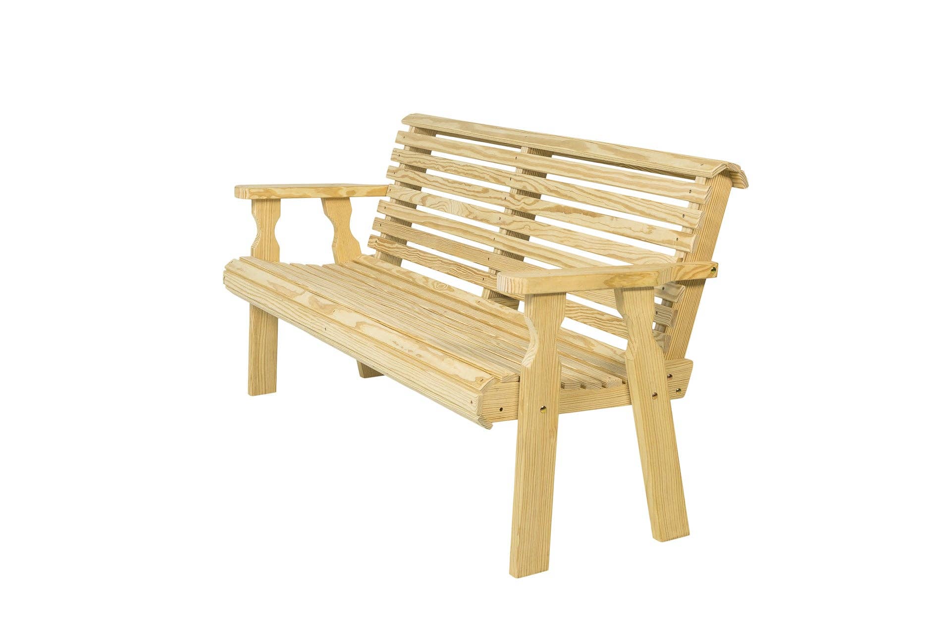 The Porch Swing Company - Wholesale Bench - Amish Casual Roll Back 5 Foot Treated Wood Outdoor Bench0