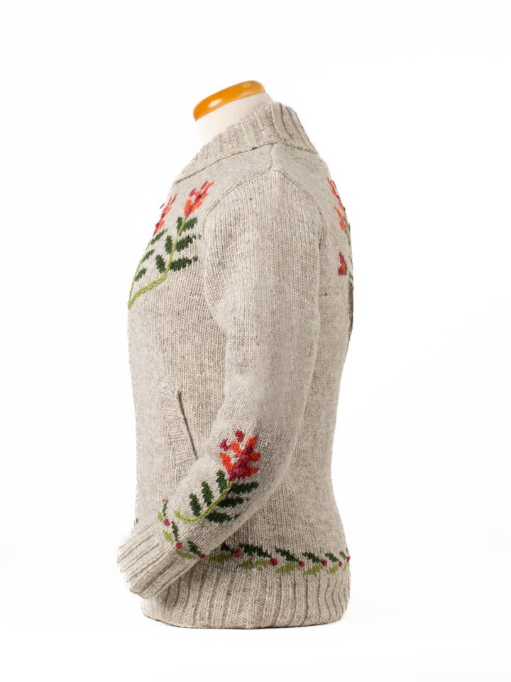 Light Natural Floral Flight Sweater – Hummingbird Knit Cardigan for wholesale on Faire3
