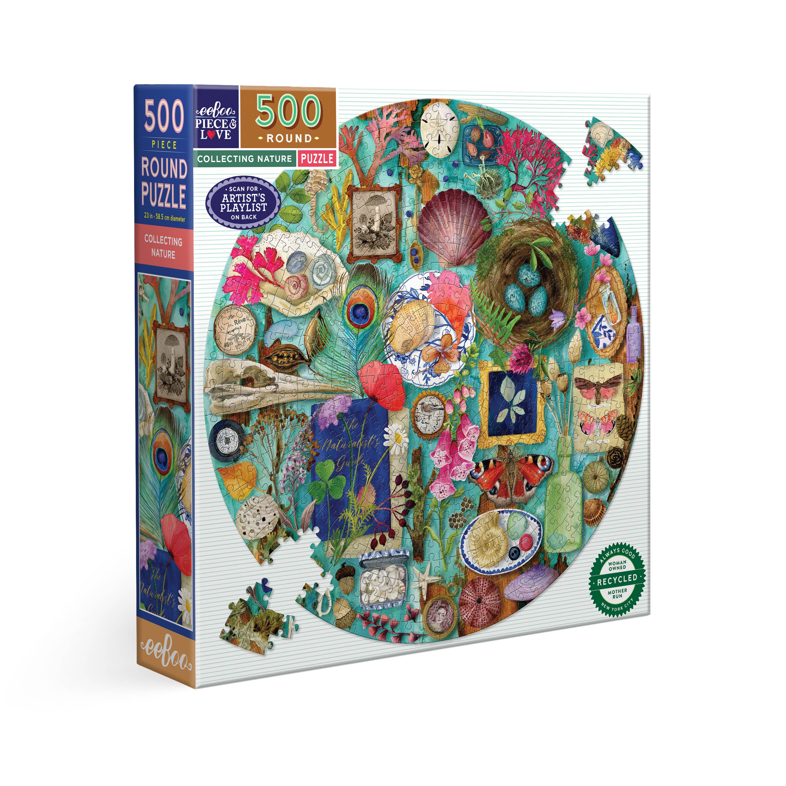 eeBoo - Wholesale Puzzle - Adult - Collecting Nature 500 Piece Round Puzzle