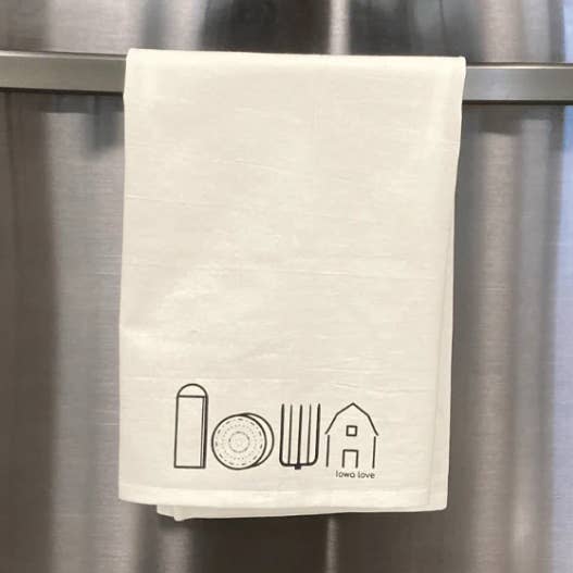 "IOWA Farms" Tea Towel for wholesale by Wear.Love State T-Shirts