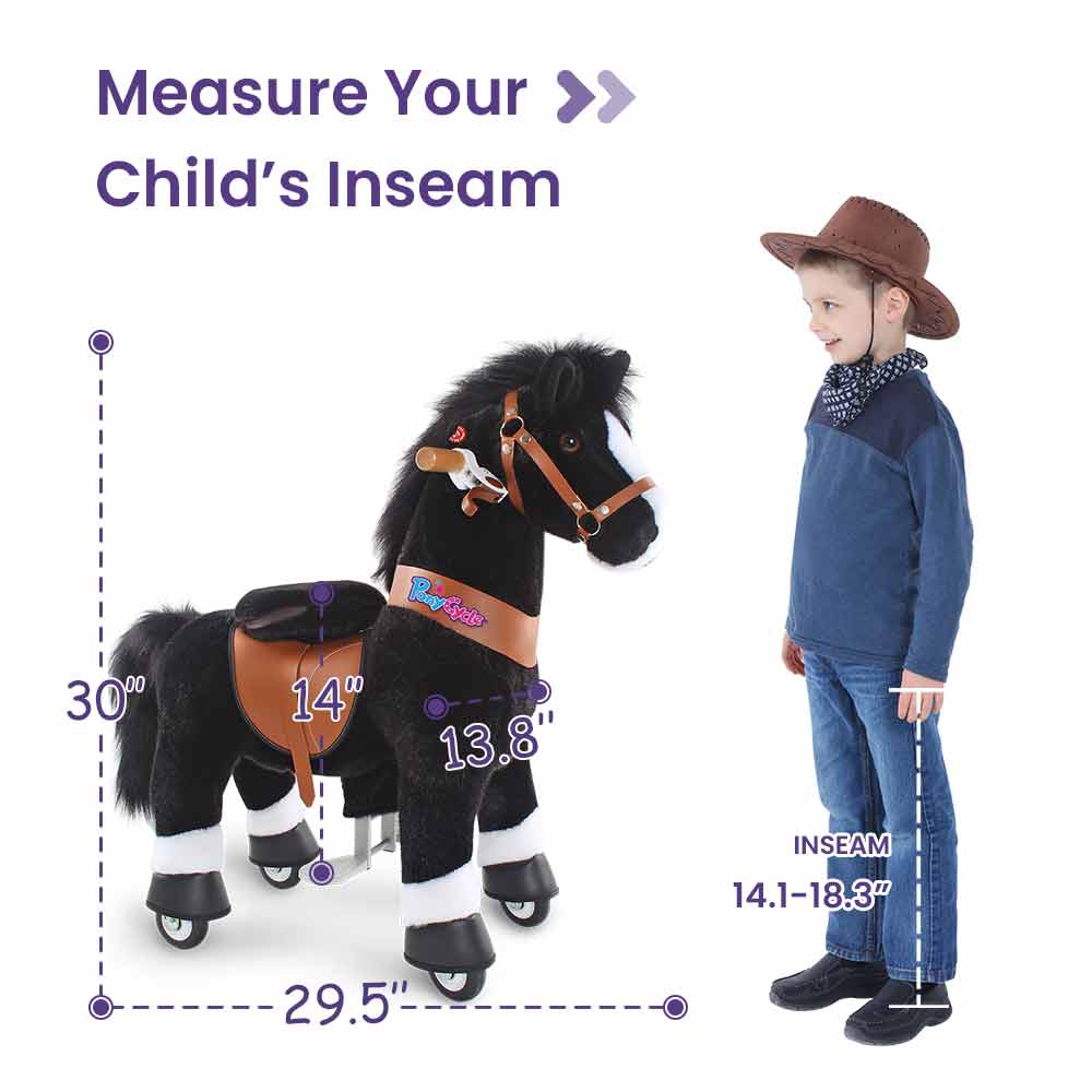 PonyCycle - Wholesale Stuffed/Plush Toy - Kids & Baby - PonyCycle Ride-On Black Horse | Plush Animal Riding Pony Toy14