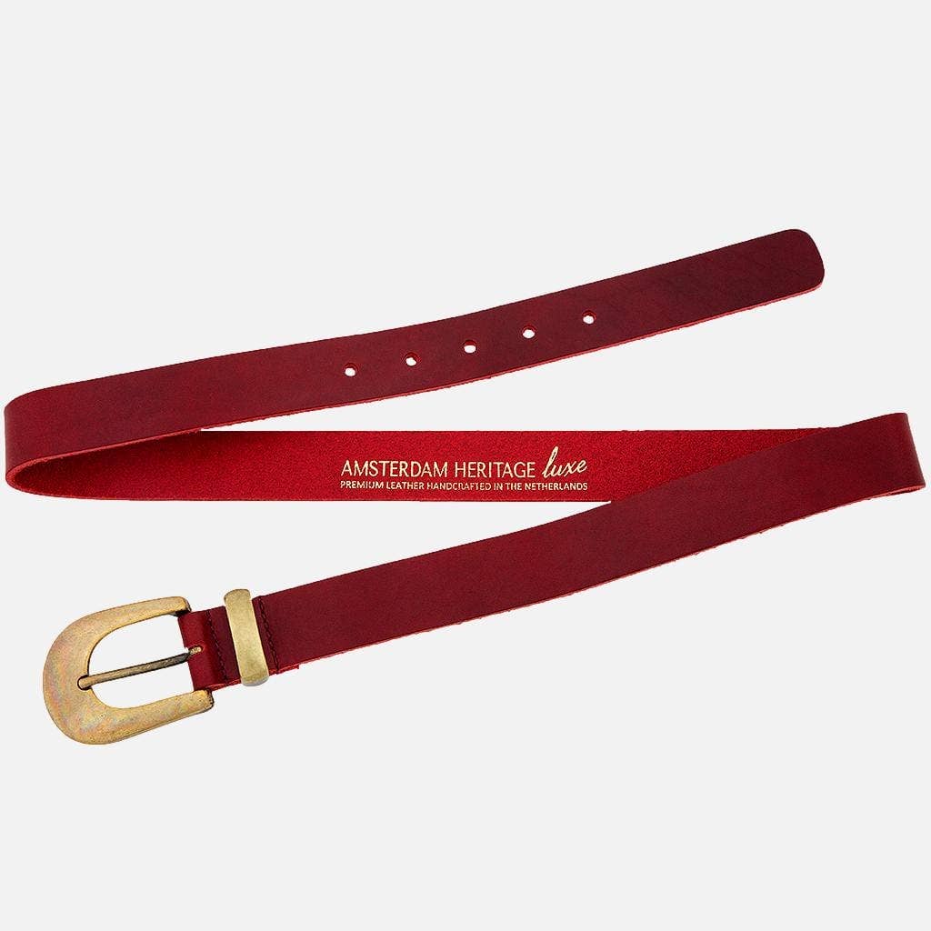 Amsterdam Heritage Leather Belts, Bags, Jackets & Apparel - Vente Ceinture – femme - FABRIQUÉ SUR COMMANDE Annie | Ceinture fine en cuir avec boucle dorée pour femme12