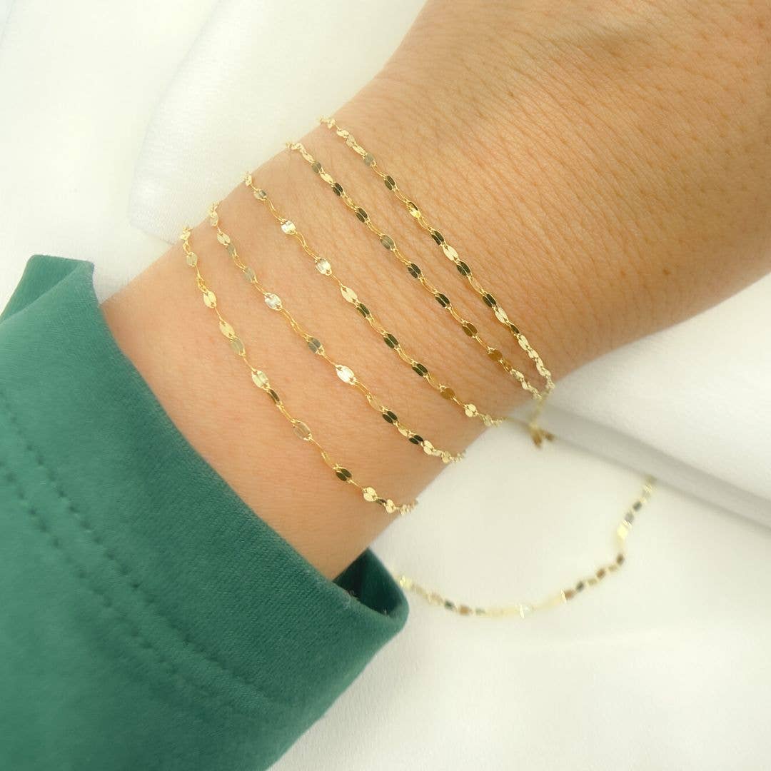 Tresor Jewelry Inc. - Wholesale Link & Chain Necklace - 025FV10byFt. 14K Solid Gold Flat Marina Link Unfinished Chain1