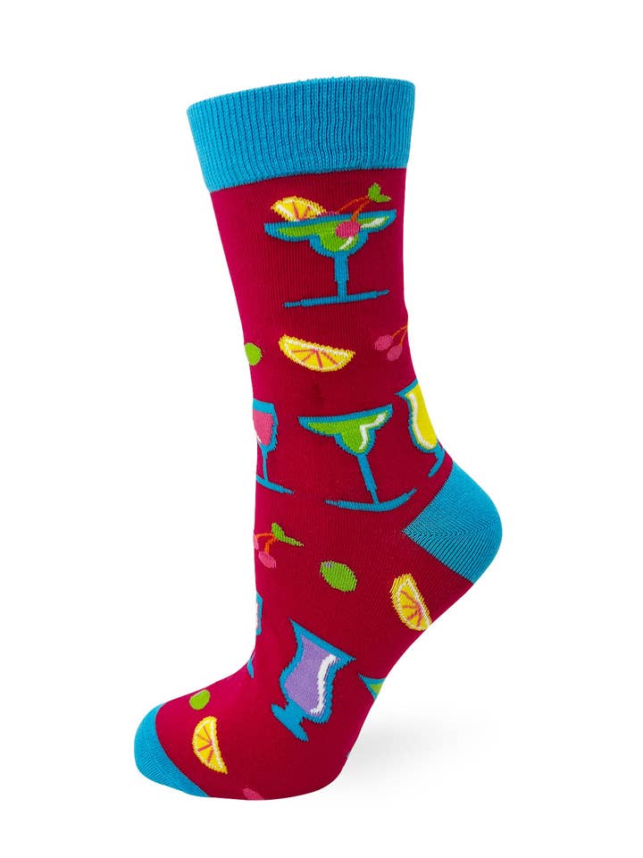 Fabdaz - Wholesale Socks - Women's - I Love Cocktails Women's Crew Socks