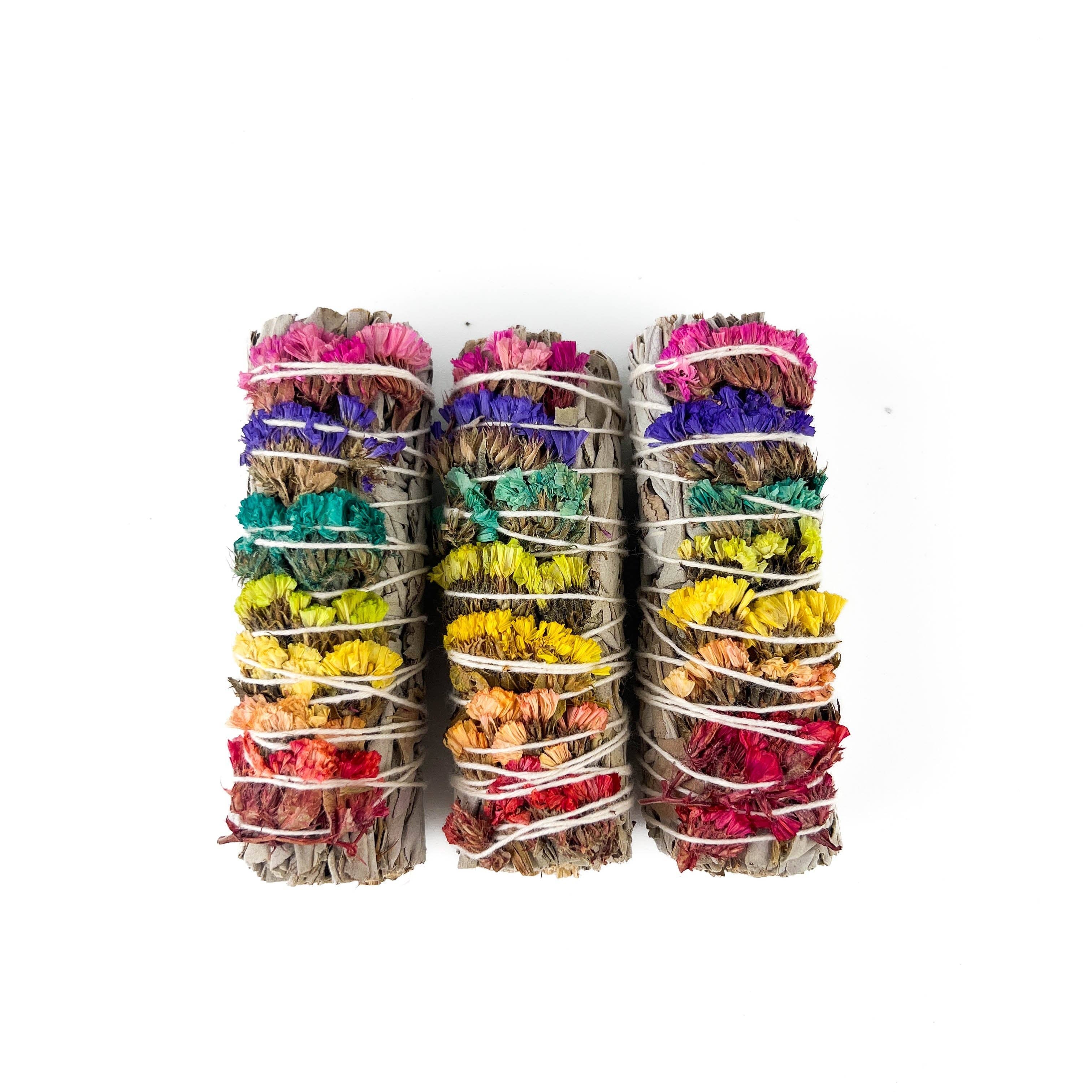 GREENROOTS USA LLC - Wholesale Sage Bundle - 7 Chakra Sinuata Flower White Sage 4" Organic Grown In Cali8