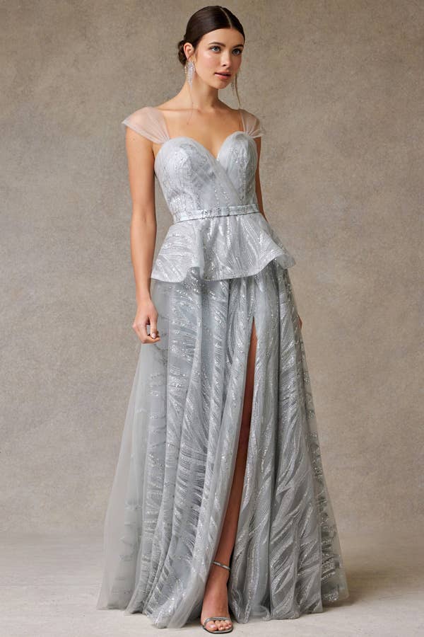 Argent Robe Maman à Encolure Cœur Épaules Dénudées en vente sur Faire3