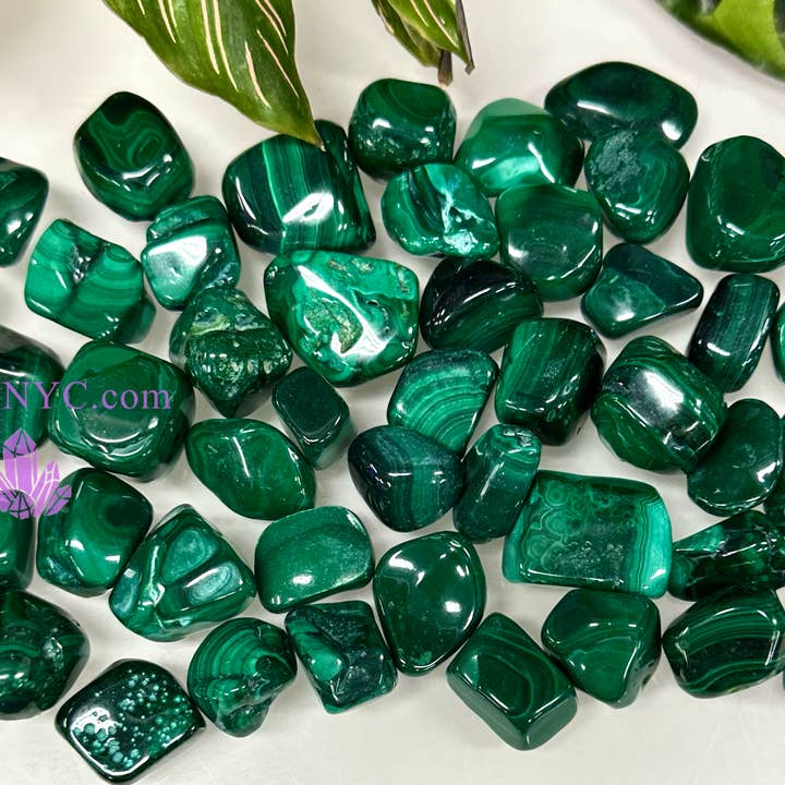 KayleeNYC - Wholesale Spiritual Stone/Crystal - 2 Lbs Natural Malachite Tumble Crystal Healing