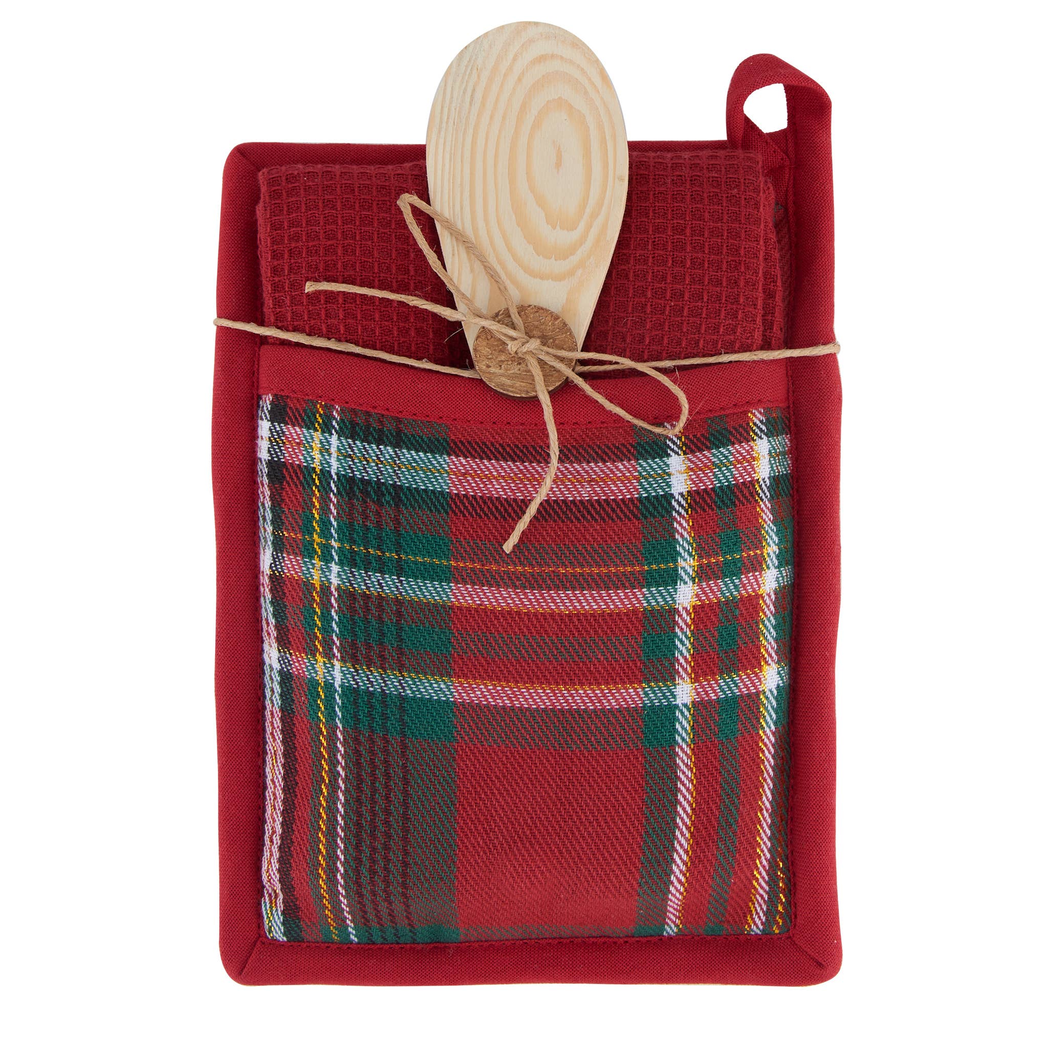 Elsie & Zoey - Wholesale Oven Mitt/Pot Holder - 3 Piece Christmas Holiday Plaid Kitchen Set1