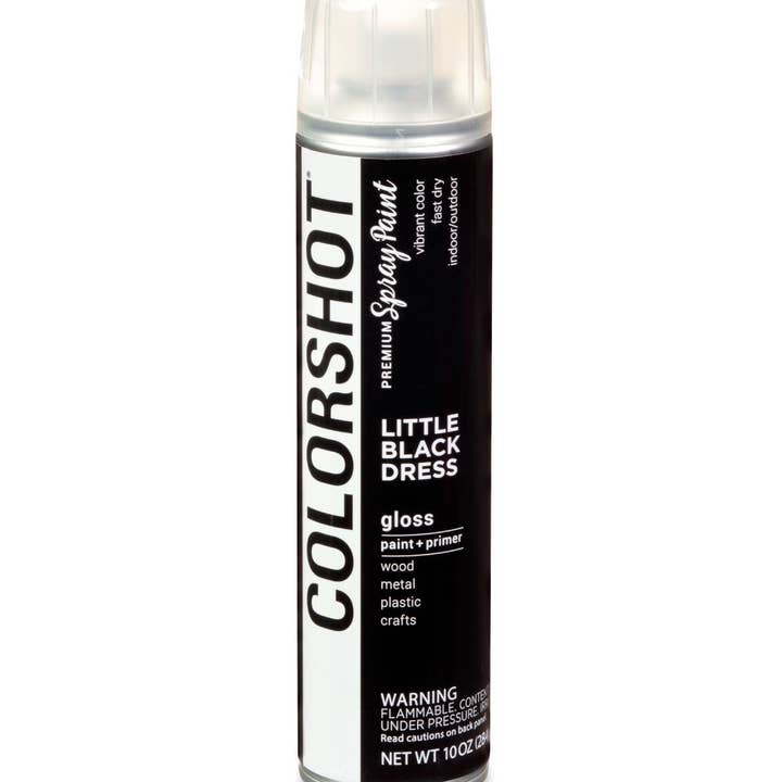 COLORSHOT Gloss Spray Paint Little Black Dress (Black) 10 oz. for wholesale by Ilovetocreate