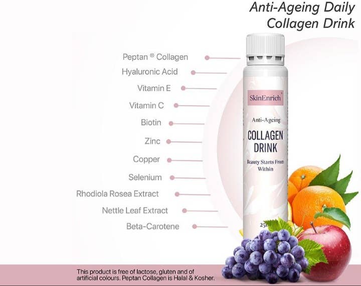 Skin Enrich Ltd – wholesale Oral supplement/vitamin – Anti-Ageing Collagen Drink 10 x 25ml8