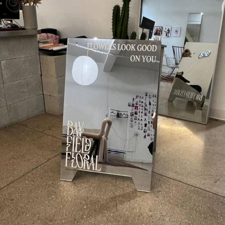 Signs and Mirrors - Wholesale Sign - #005 - Mirrored Acrylic A-Frame Sandwich Board Sign4