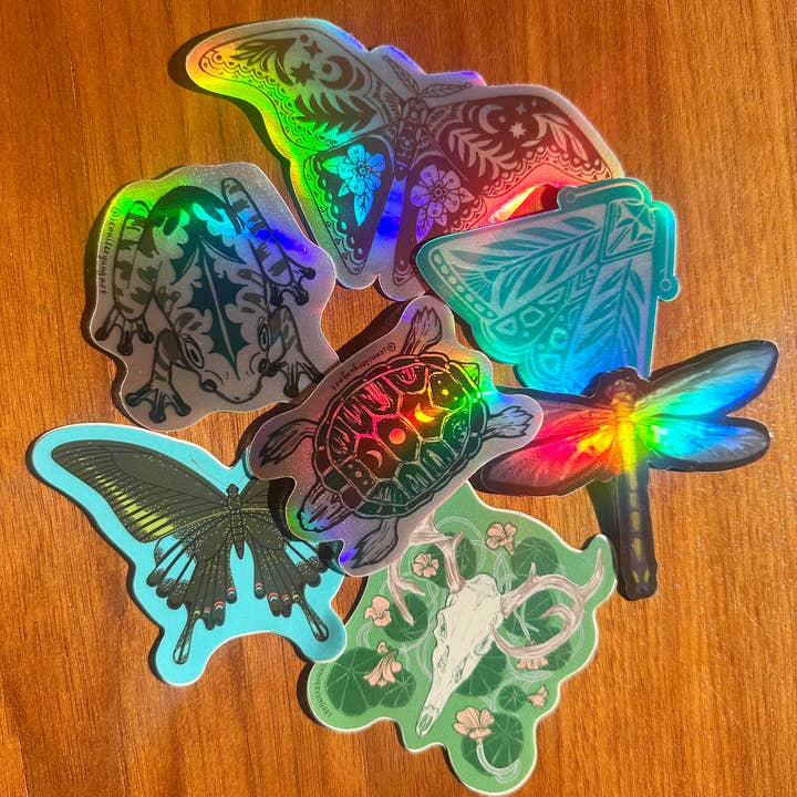 Jennifer Yung Art - Wholesale Sticker - Mystical Creatures & Insects Holographic Sticker Set8