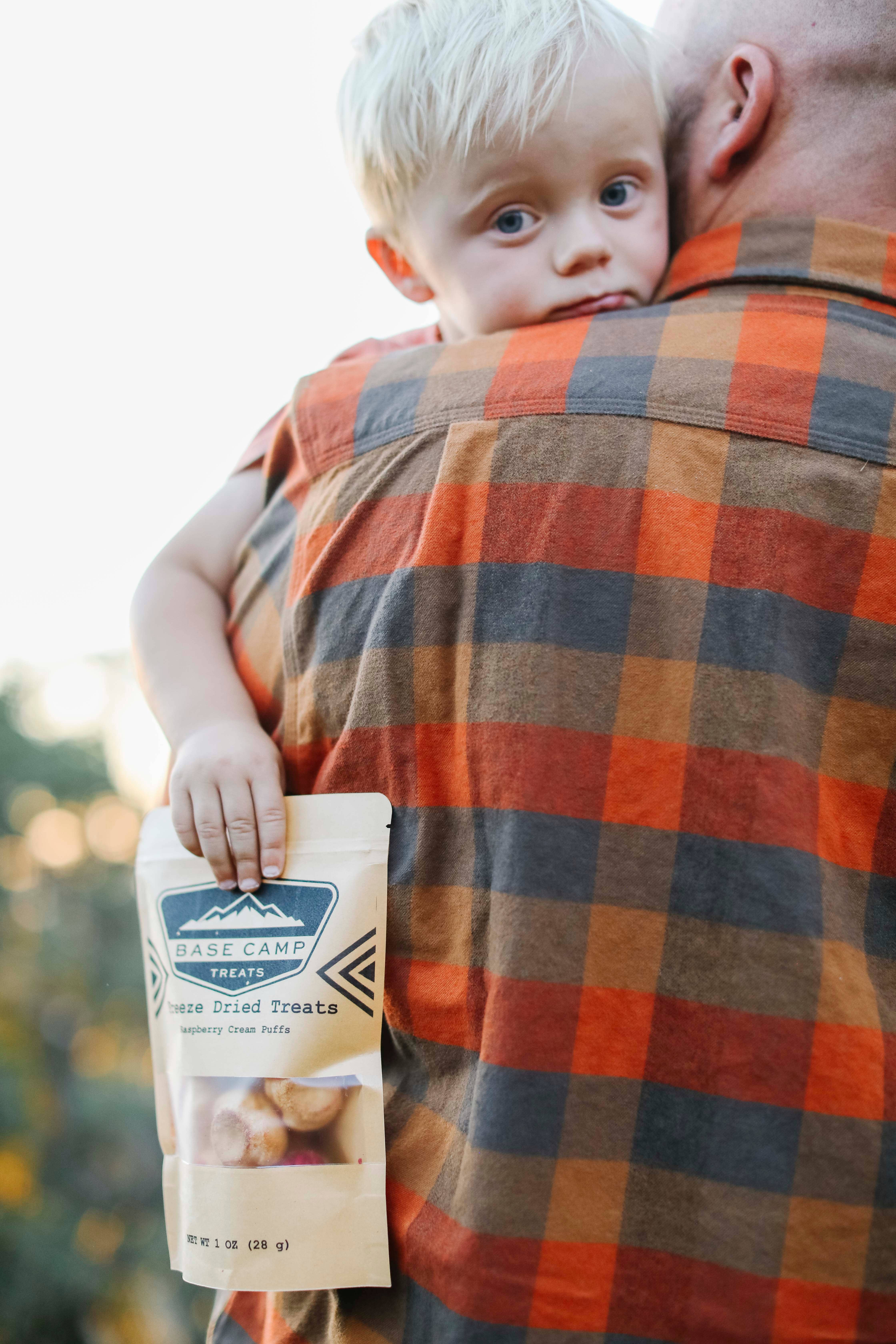 Base Camp Treats - Wholesale Chocolate Covered Sweets - Freeze Dried Raspberry Cream Puffs - Case of 65