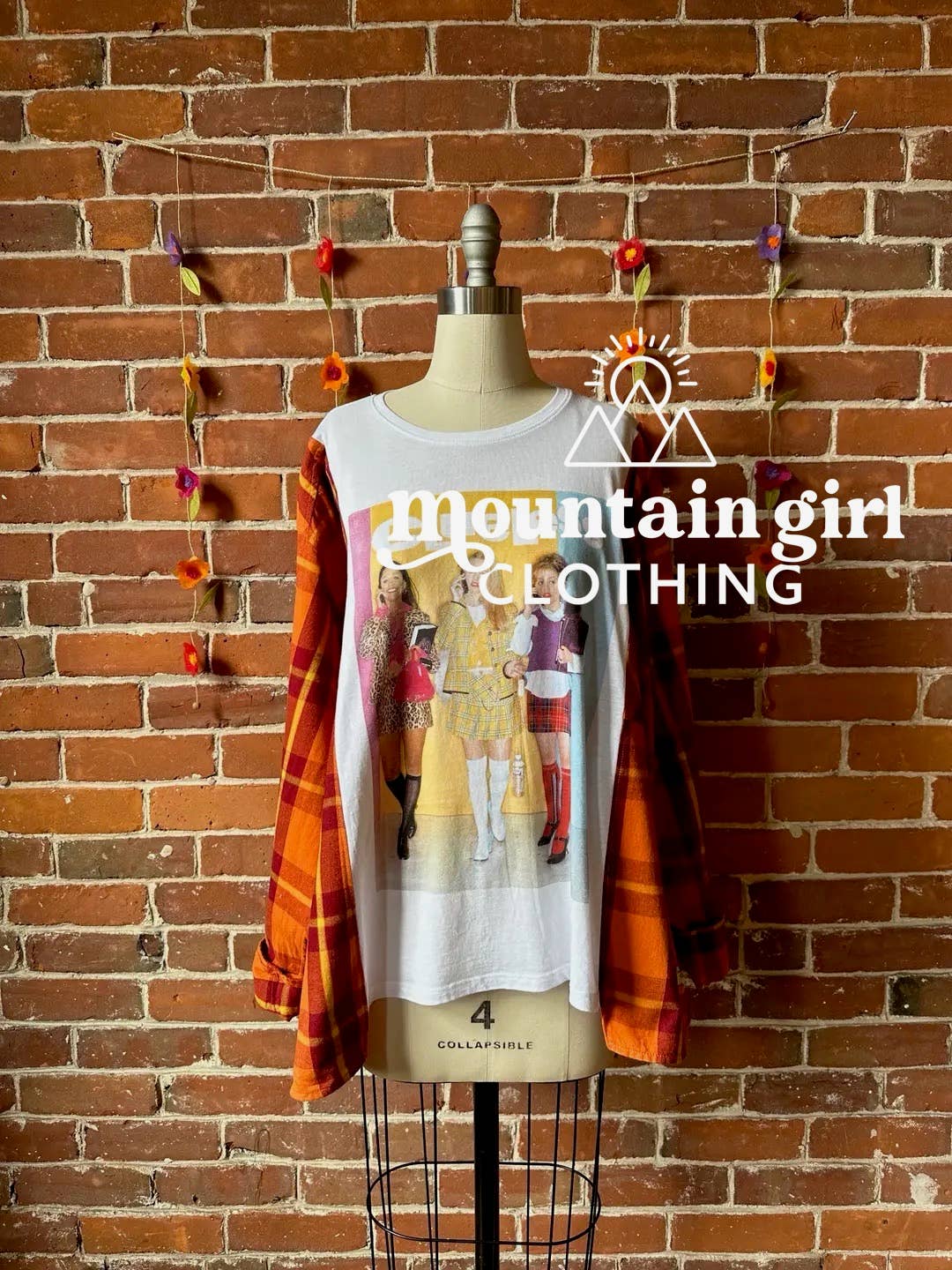 Mountain Girl Clothing - Wholesale Blouse - Women's - Upcycled Plaid Hybrid Graphic Tees 1