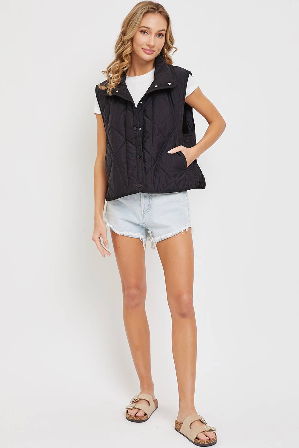 Sweet Lovely by Jen - Wholesale Outerwear Vest - Women's - QUILTED  LIGHTWEIGHT PUFFER VEST30