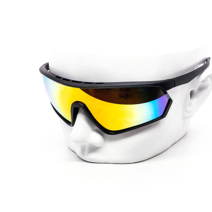 Vented Performance Sports Shield Sonnenbrille mit verbranntem Spiegel für den Großhandel von Still Friday