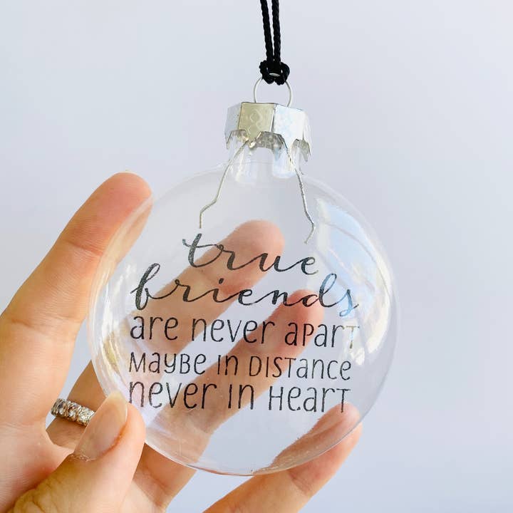 Skel & Co - Wholesale Ornament - True Friends Are Never Apart See-Through Glass Ornament2