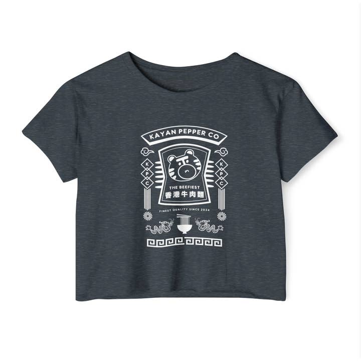 Beef Noodle Soup Women's Raw Edge Cropped Tee for wholesale by Kayan Pepper Co.