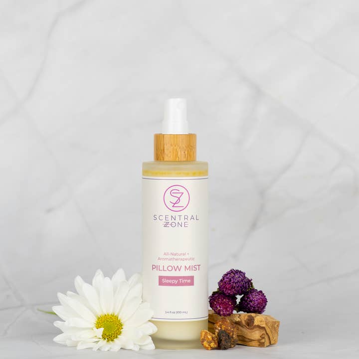 Sleepy Time Pillow Mist (Relaxing Linen Spray) for wholesale by Scentral Zone Clean Beauty